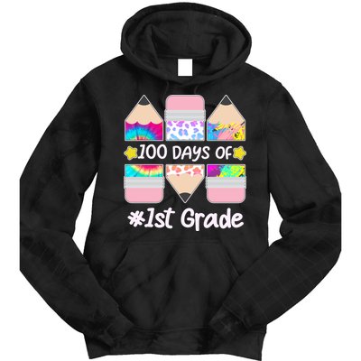 Cute Colorful 100 Days Of 1st Grade Tie Dye Hoodie