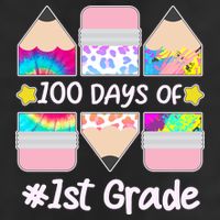 Cute Colorful 100 Days Of 1st Grade Golf Towel