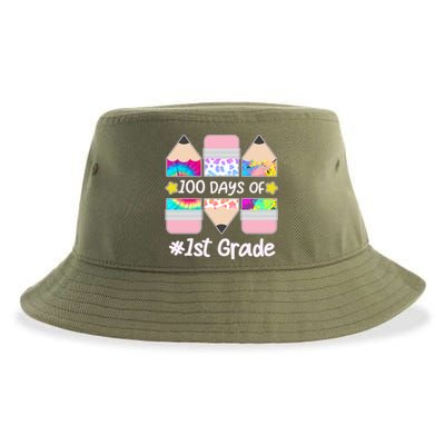 Cute Colorful 100 Days Of 1st Grade Sustainable Bucket Hat