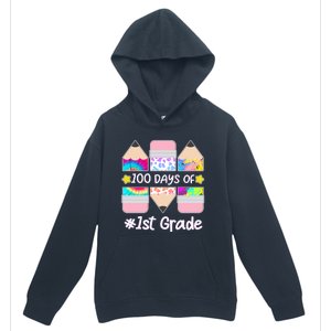 Cute Colorful 100 Days Of 1st Grade Urban Pullover Hoodie