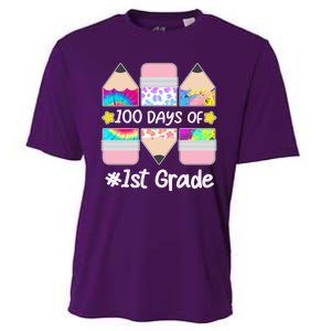 Cute Colorful 100 Days Of 1st Grade Cooling Performance Crew T-Shirt