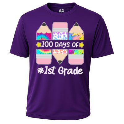 Cute Colorful 100 Days Of 1st Grade Performance Shirt
