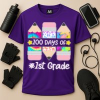 Cute Colorful 100 Days Of 1st Grade Performance Shirt