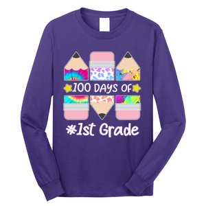 Cute Colorful 100 Days Of 1st Grade Long Sleeve Shirt