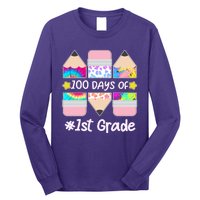 Cute Colorful 100 Days Of 1st Grade Long Sleeve Shirt