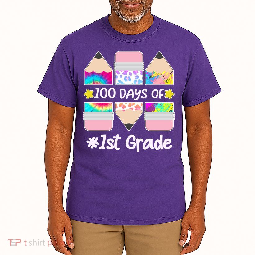Cute Colorful 100 Days Of 1st Grade Tall T-Shirt