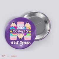 Cute Colorful 100 Days Of 1st Grade Button