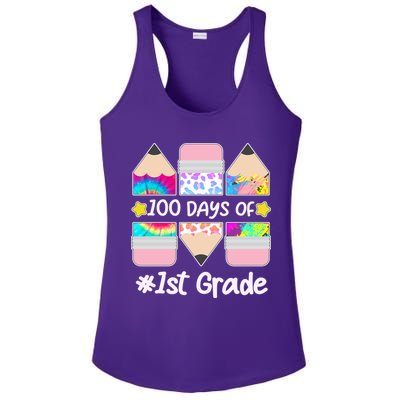 Cute Colorful 100 Days Of 1st Grade Ladies PosiCharge Competitor Racerback Tank