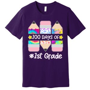 Cute Colorful 100 Days Of 1st Grade Premium T-Shirt