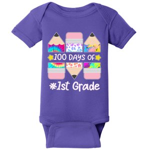 Cute Colorful 100 Days Of 1st Grade Baby Bodysuit