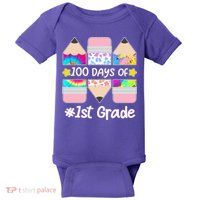 Cute Colorful 100 Days Of 1st Grade Baby Bodysuit