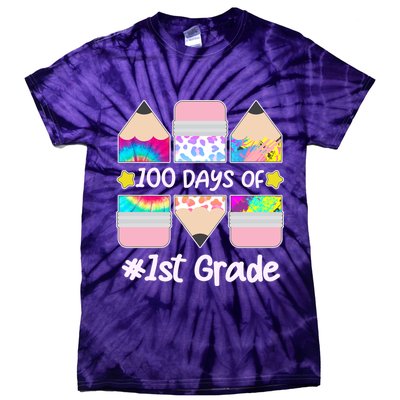 Cute Colorful 100 Days Of 1st Grade Tie-Dye T-Shirt