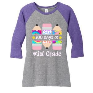 Cute Colorful 100 Days Of 1st Grade Women's Tri-Blend 3/4-Sleeve Raglan Shirt