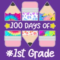 Cute Colorful 100 Days Of 1st Grade Women's V-Neck T-Shirt