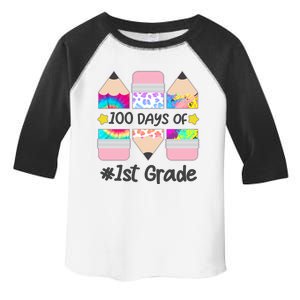 Cute Colorful 100 Days Of 1st Grade Toddler Fine Jersey T-Shirt