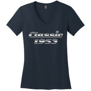 Classic Chrome 1953 70th Birthday Women's V-Neck T-Shirt