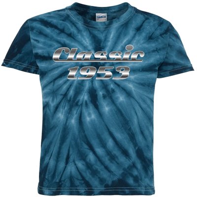 Classic Chrome 1953 70th Birthday Kids Tie-Dye T-Shirt