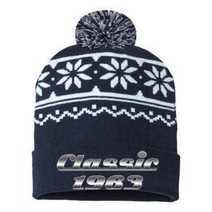 Classic Chrome 1963 60th Birthday USA-Made Snowflake Beanie