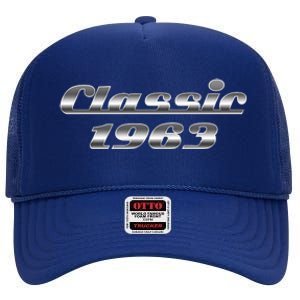 Classic Chrome 1963 60th Birthday High Crown Mesh Back Trucker Hat