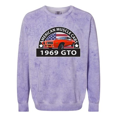 CLASSIC CARS 1969 GTO AMERICAN MUSCLE CARS VINTAGE 60s Colorblast Crewneck Sweatshirt