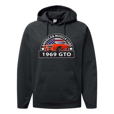 CLASSIC CARS 1969 GTO AMERICAN MUSCLE CARS VINTAGE 60s Performance Fleece Hoodie