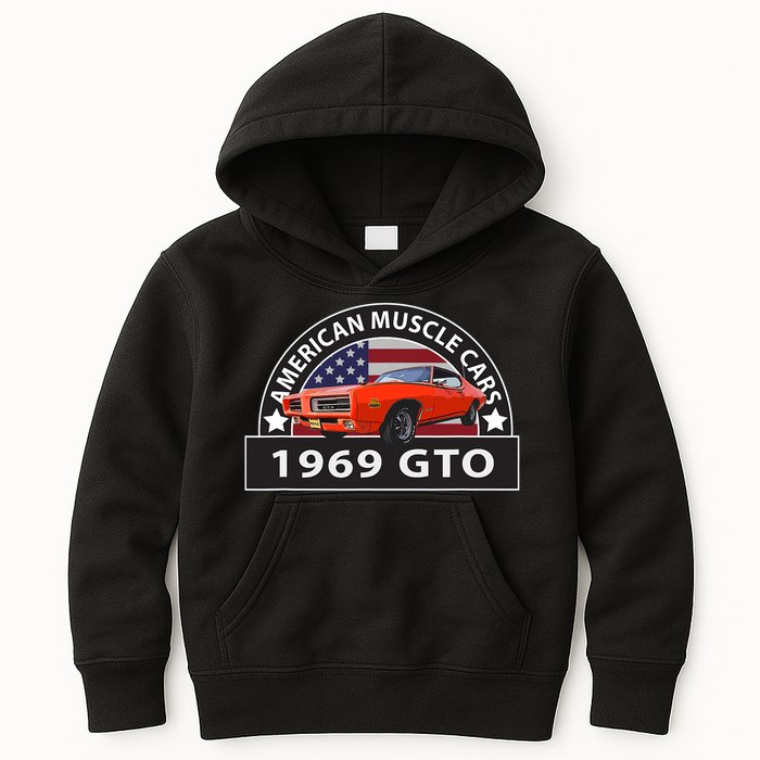 CLASSIC CARS 1969 GTO AMERICAN MUSCLE CARS VINTAGE 60s Kids Hoodie