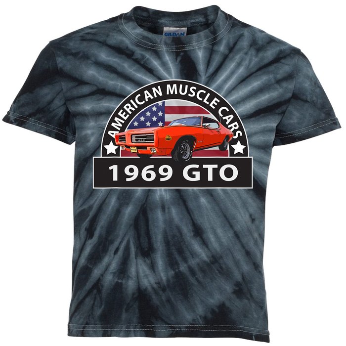 CLASSIC CARS 1969 GTO AMERICAN MUSCLE CARS VINTAGE 60s Kids Tie-Dye T-Shirt