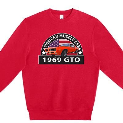 CLASSIC CARS 1969 GTO AMERICAN MUSCLE CARS VINTAGE 60s Premium Crewneck Sweatshirt