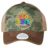 Cute Cool 100 Days Of School Pencil Emblem Legacy Tie Dye Trucker Hat
