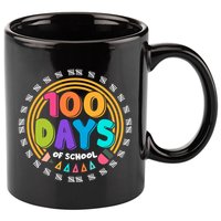 Cute Cool 100 Days Of School Pencil Emblem 11oz C Handle Ceramic Mug