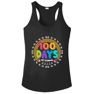 Cute Cool 100 Days Of School Pencil Emblem Ladies PosiCharge Competitor Racerback Tank
