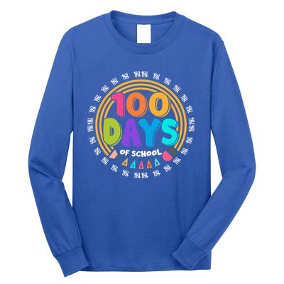 Cute Cool 100 Days Of School Pencil Emblem Long Sleeve Shirt