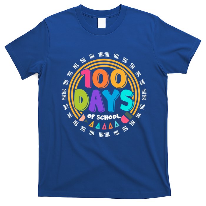 Cute Cool 100 Days Of School Pencil Emblem T-Shirt