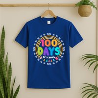 Cute Cool 100 Days Of School Pencil Emblem T-Shirt