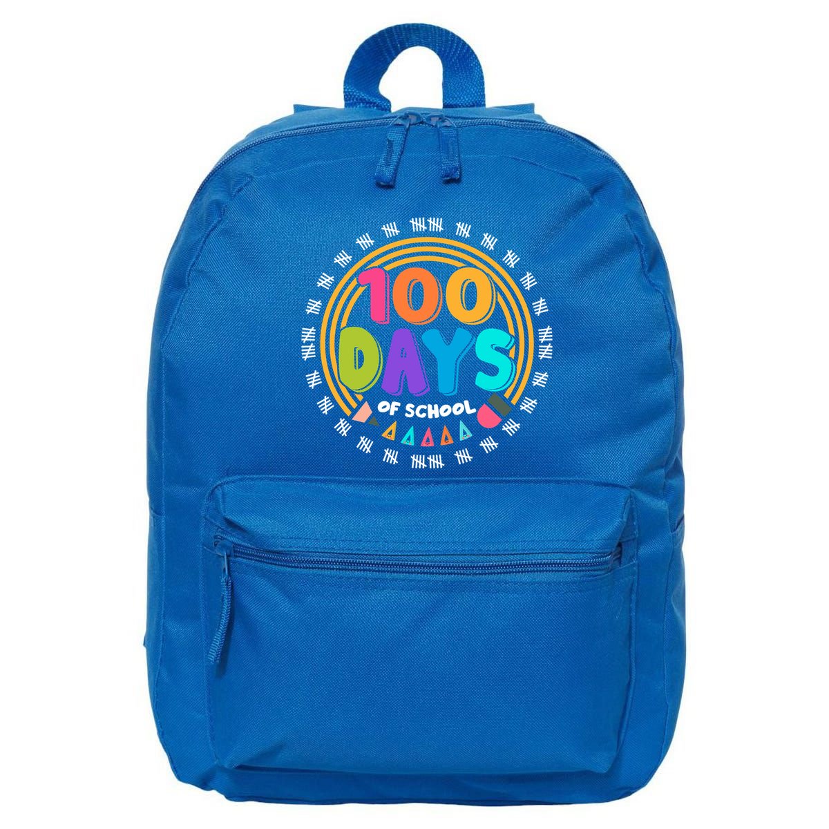 Cute Cool 100 Days Of School Pencil Emblem 16 in Basic Backpack