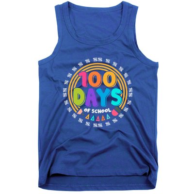 Cute Cool 100 Days Of School Pencil Emblem Tank Top