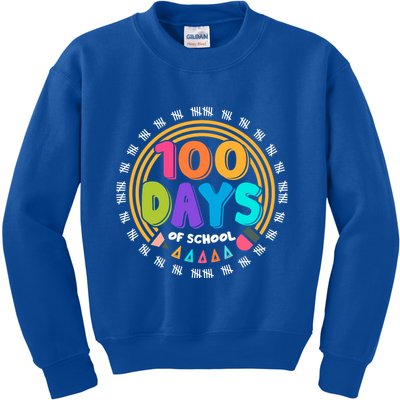 Cute Cool 100 Days Of School Pencil Emblem Kids Sweatshirt