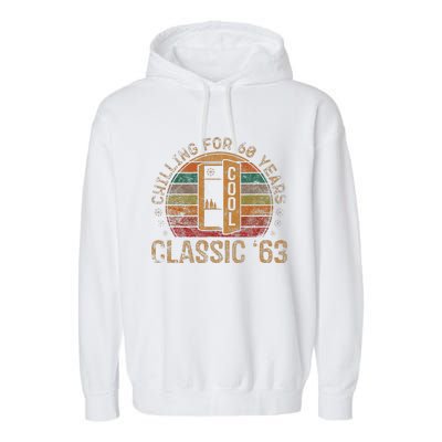 Cool Classic 1963 Vintage 60th Birthday Gifts 60 Year Old Garment-Dyed Fleece Hoodie