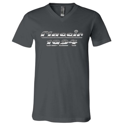 Classic Chrome 1924 100th Birthday V-Neck T-Shirt