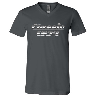 Classic Chrome 1934 90th Birthday V-Neck T-Shirt