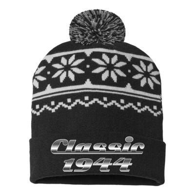 Classic Chrome 1944 80th Birthday USA-Made Snowflake Beanie