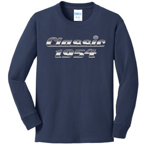 Classic Chrome 1954 70th Birthday Kids Long Sleeve Shirt