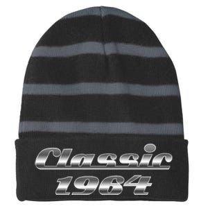 Classic Chrome 1964 60th Birthday Striped Beanie with Solid Band