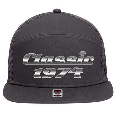 Classic Chrome 1974 50th Birthday 7 Panel Mesh Trucker Snapback Hat