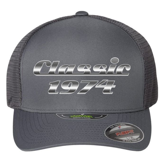 Classic Chrome 1974 50th Birthday Flexfit Unipanel Trucker Cap