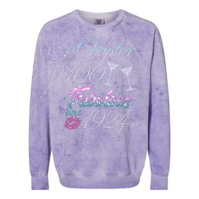 Cute Chapter 100th Birthday Fabulous Since 1924 Colorblast Crewneck Sweatshirt