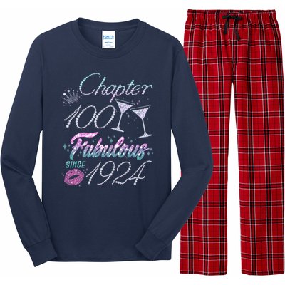 Cute Chapter 100th Birthday Fabulous Since 1924 Long Sleeve Pajama Set