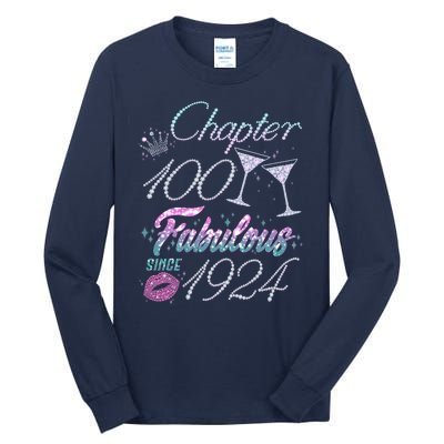 Cute Chapter 100th Birthday Fabulous Since 1924 Tall Long Sleeve T-Shirt