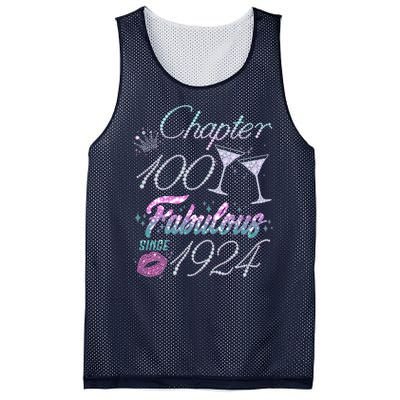 Cute Chapter 100th Birthday Fabulous Since 1924 Mesh Reversible Basketball Jersey Tank