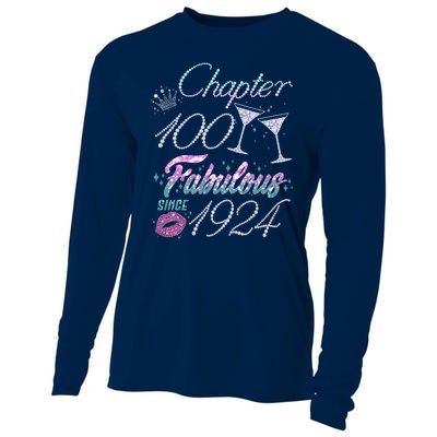 Cute Chapter 100th Birthday Fabulous Since 1924 Cooling Performance Long Sleeve Crew